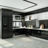tủ bếp acrylic màu đen
