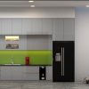 tủ bếp acrylic xám khói
