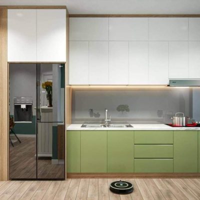 MẪU TỦ BẾP ACRYLIC BÓNG GƯƠNG CAO CÂP