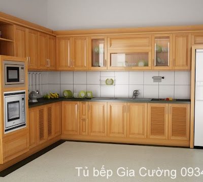 Tủ bếp gỗ sồi Bắc Mỹ