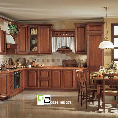 Tủ bếp gỗ tự nhiên 01