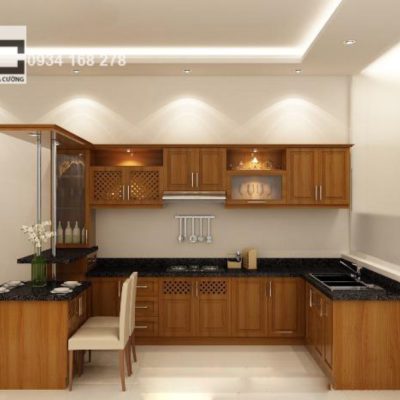 Tủ bếp gỗ tự nhiên 09