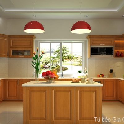 Tủ bếp gỗ Xoan đào hiện đại