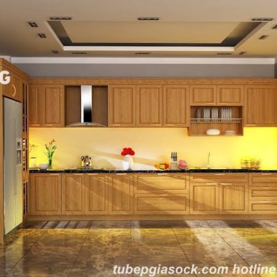 Tủ bếp gỗ sồi Nga